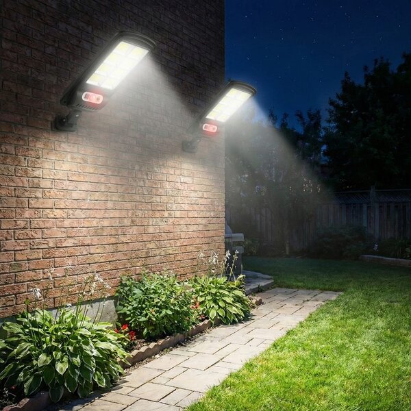 Set 5 Lampi Solare LED COB 160, cu Senzor de Miscare si Telecomanda, Iluminat Exterior, Incarcare Solara