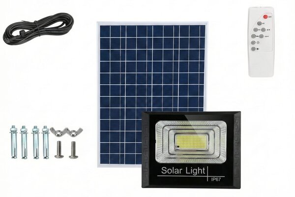 Set Complet Lampa Solara 30W cu Panou, Kit Montaj Inclus, 2 Moduri Iluminat