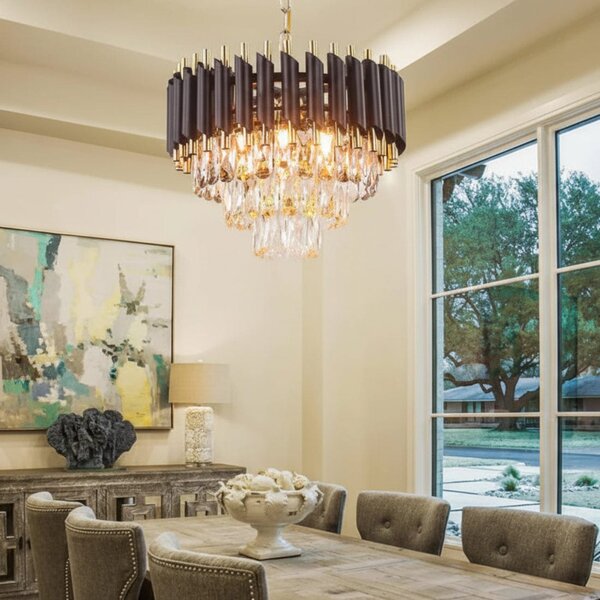 Candelabru Modern Cristal BLACK, 300 mm, Reglabil, Design Elegant