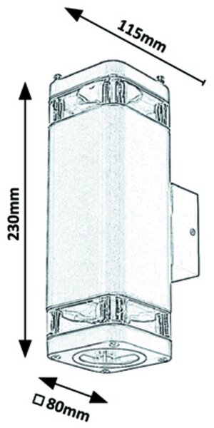 Rabalux Sintra aplica exterior 2x25 W negru-transparent 7956