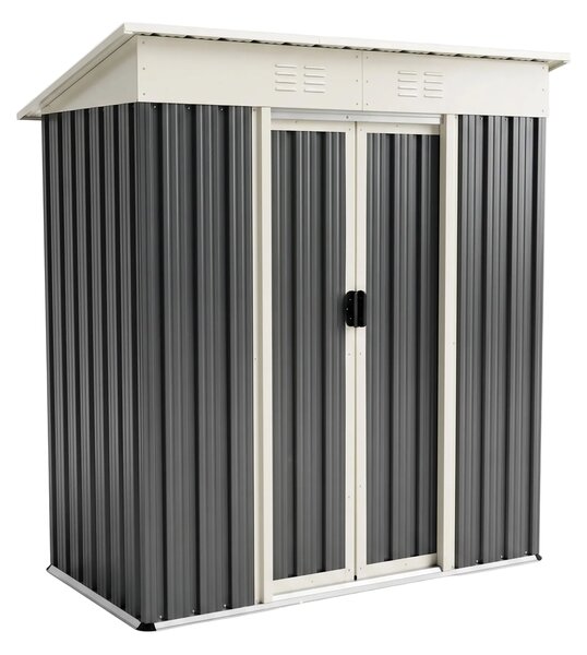 Magazie de Scule din Oțel Galvanizat cu Ușă Glisantă, 163x89x182 cm, Negru