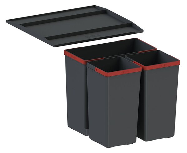 Franke EasySort recipient pentru resturi 29.5 l negru-roșu 121.0494.150