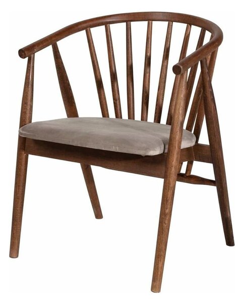 Scaun ALBERO 48, bej/nuc, stofa clasica/lemn, 55x47x77 cm
