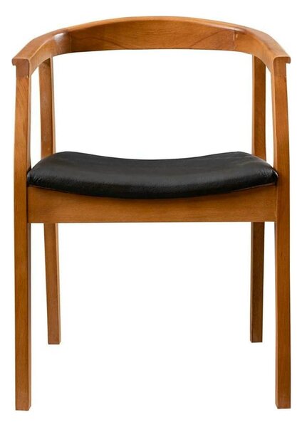 Scaun ALBERO 44, negru/nuc, piele ecologica/lemn, 50x53x70 cm