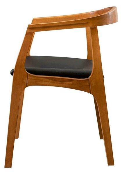 Scaun ALBERO 44, negru/nuc, piele ecologica/lemn, 50x53x70 cm