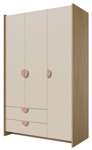 Dulap de haine Leora 1 (stejar cremona + makadamia + roz pudră). Promo -7%. 1159940