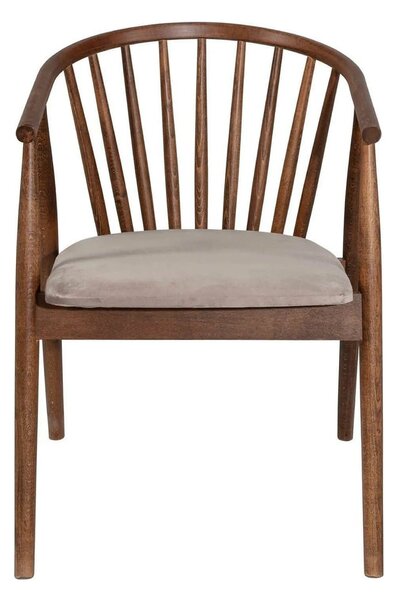 Scaun ALBERO 48, bej/nuc, stofa clasica/lemn, 55x47x77 cm
