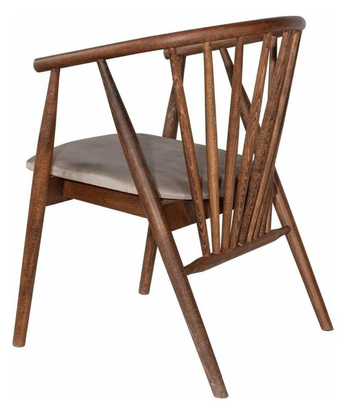 Scaun ALBERO 48, bej/nuc, stofa clasica/lemn, 55x47x77 cm