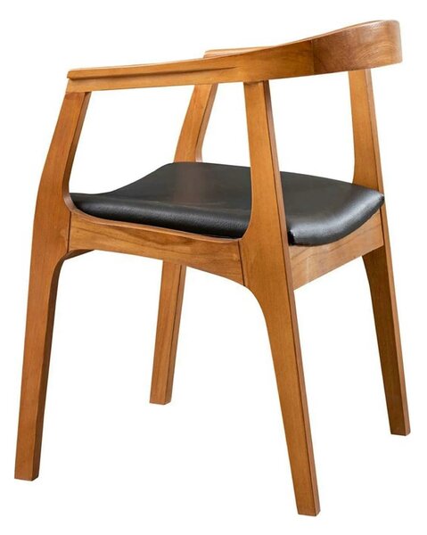 Scaun ALBERO 44, negru/nuc, piele ecologica/lemn, 50x53x70 cm