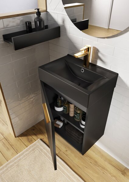 Elita Tiny lavoar cu dulap 45 cm negru RE020450157160