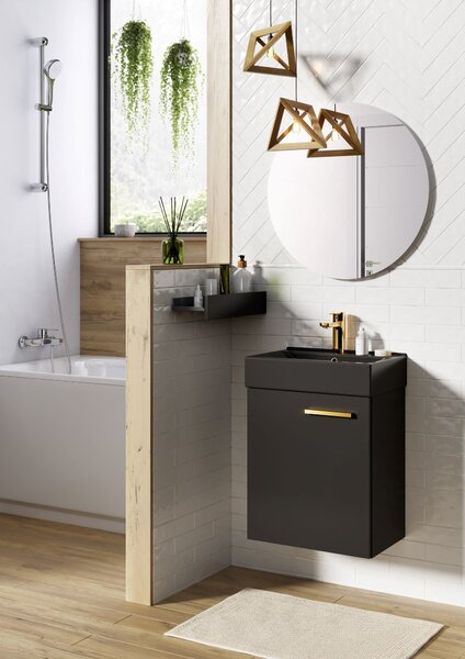 Elita Tiny lavoar cu dulap 45 cm negru RE020450157160