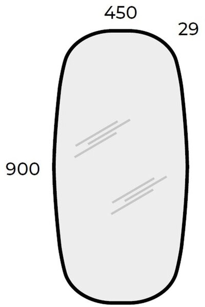 Elita Sharon oglindă 45x90 cm cu iluminare negru RE060450010560