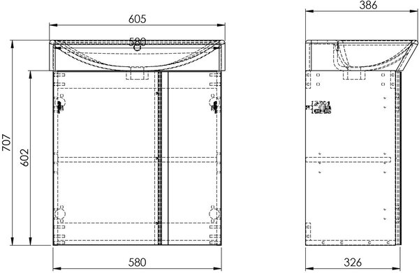 Elita Skye lavoar cu dulap 60.5 cm stejar RE020600127050