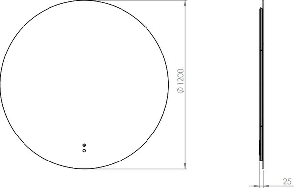 Elita Round oglindă 120x120 cm rotund cu iluminare cu covoraș de încălzire RE068513000010