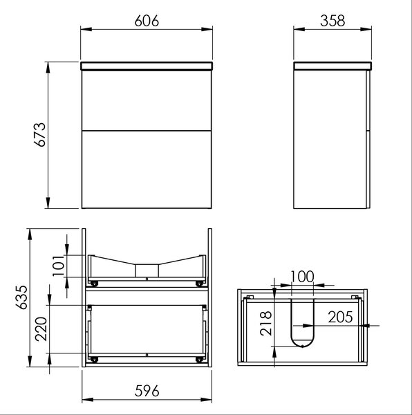 Elita Kido lavoar cu dulap 60 cm alb RE020601115290