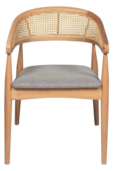 Scaun BELEN, gri/stejar, stofa clasica/lemn, 54x49x78 cm