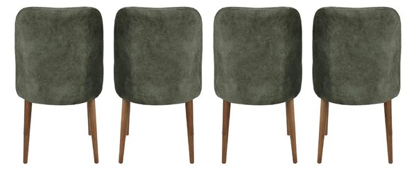 Set 4 scaune DALLAS 558 V4, verde/nuc, stofa catifelata/metal, 50x49x9