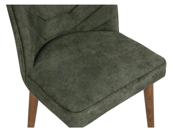 Set 4 scaune DALLAS 558 V4, verde/nuc, stofa catifelata/metal, 50x49x9