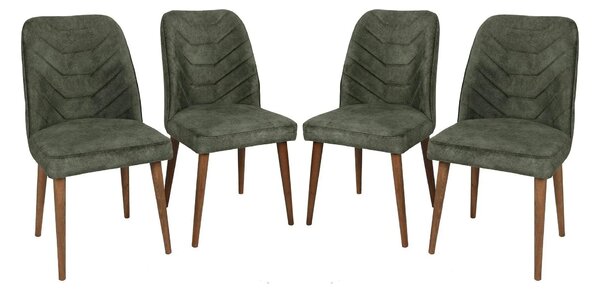 Set 4 scaune DALLAS 558 V4, verde/nuc, stofa catifelata/metal, 50x49x9
