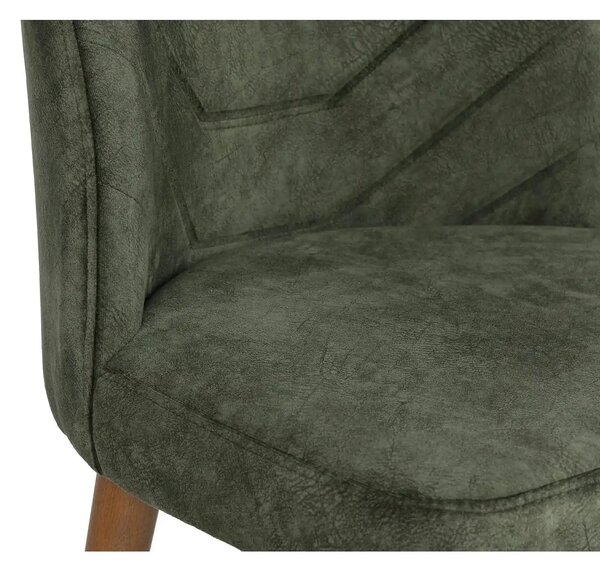 Set 4 scaune DALLAS 558 V4, verde/nuc, stofa catifelata/metal, 50x49x9