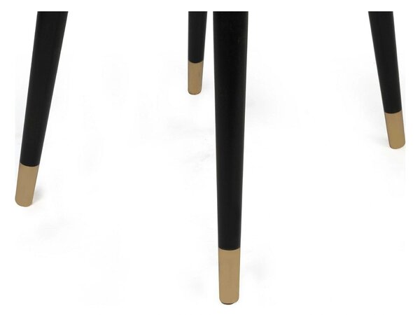 Set 2 scaune HUGO-364 V2, bej/negru, stofa catifelata/lemn, 50x49x90 c