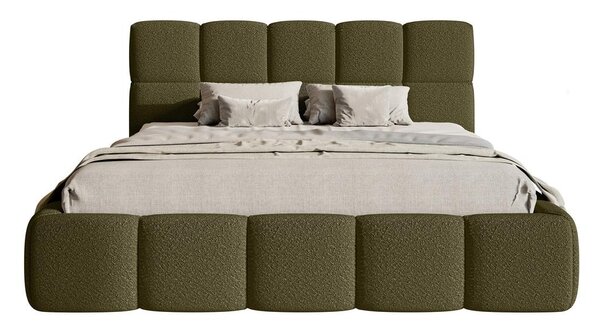 Pat matrimonial 140 cm Cirsten 140B (cu somieră) (măslin). Promo -18%. 1099524