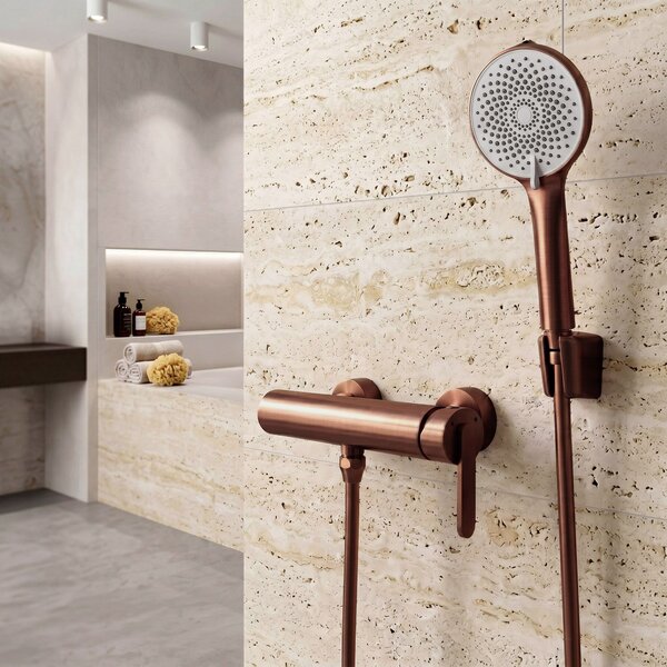 Furtun de duș anti-răsucire Rea Brush Copper 150 cm