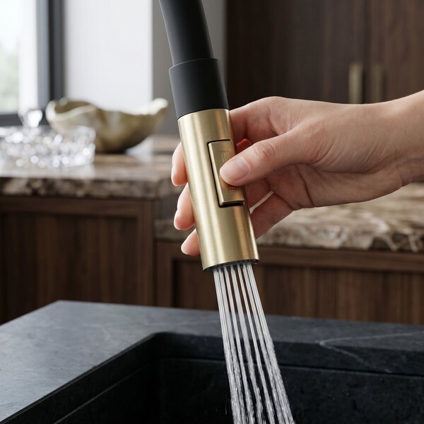 Baterie de bucătărie REA Lago Brush Gold