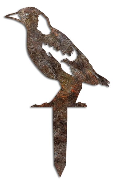 Decoratiune gradina BIRD A-03, maro, metal, 23x21 cm