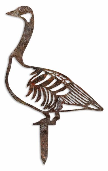 Decoratiune gradina GOOSE A-03, maro, metal, 37x44 cm