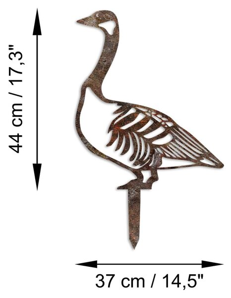Decoratiune gradina GOOSE A-03, maro, metal, 37x44 cm