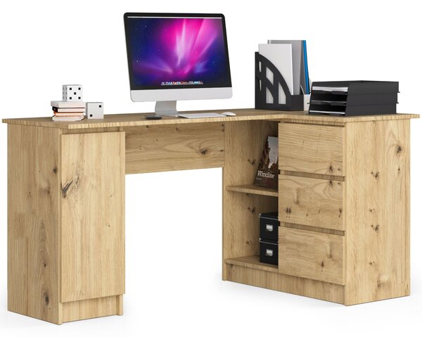 Masă PC de colț Bevin (Stejar artisan) (D). Promo -19%. 1152067