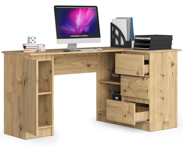 Masă PC de colț Bevin (Stejar artisan) (D). Promo -19%. 1152067
