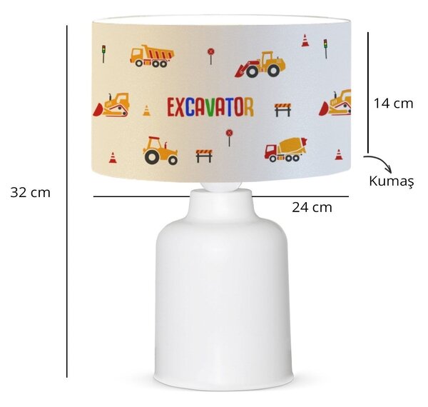 Veioza AYD-3050, multicolor, material textil/plastic, 24x32 cm
