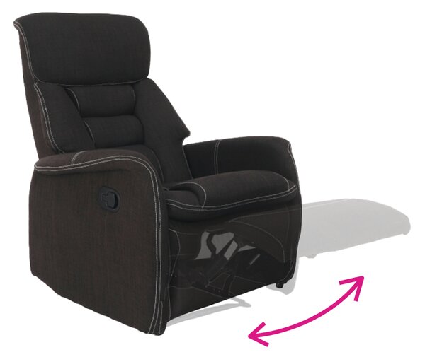 KONDELA Fotoliu pentru relaxare, material textil ciocolatiu, KOMFY