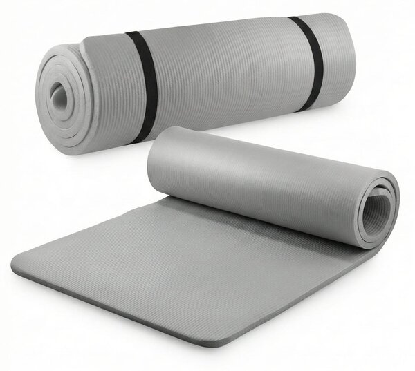 Saltea fitness NBR, 180 × 60 cm, 1 cm, gri