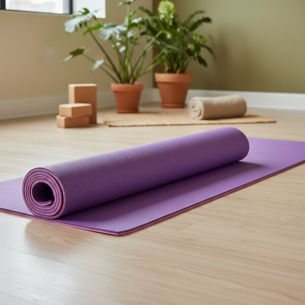 Saltea fitness TPE 180 × 60 cm, 0,6 cm grosime, violet și roz