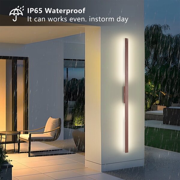 Brilagi - Aplica LED de exterior LUNA, 30 W, 230 V, 3000 K, IP65, 150 cm, maro, CRI 90