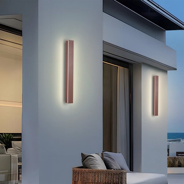Brilagi - Aplică LED de exterior LINEAR, 12W, 230V, 3000K, IP65, 50 cm, maro, CRI 90