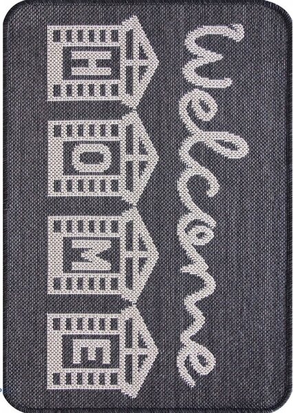 Covor Pentru Usa Intrare, Flex 19147 80, Antiderapant, Gri , 50 x 80 cm 50x80