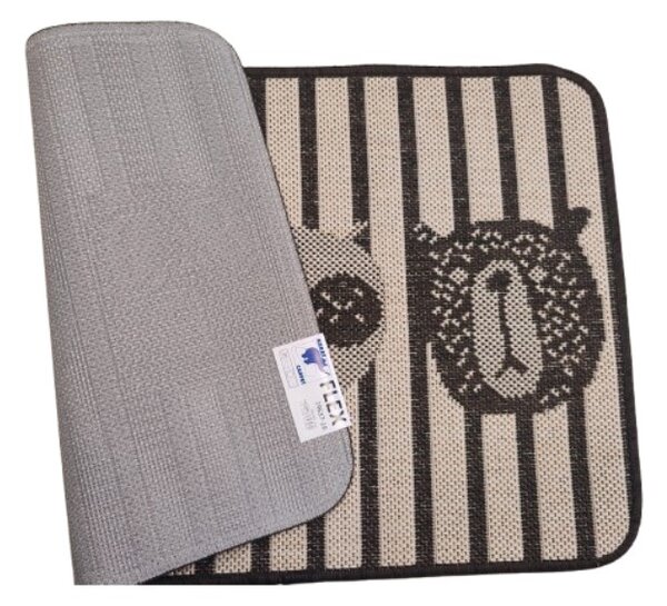 Covor Flex 19637 19, Antiderapant, Maro, 50 x 80 cm Dreptunghi, Gri, 50x80