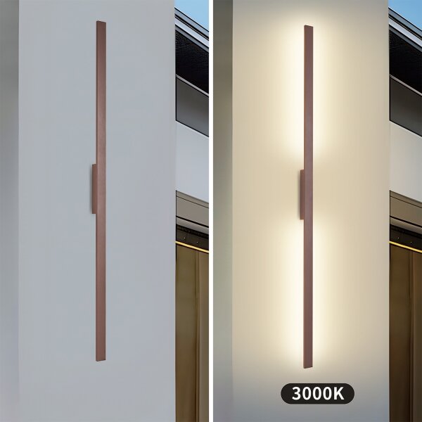Brilagi - Aplica LED de exterior LUNA, 30 W, 230 V, 3000 K, IP65, 150 cm, maro, CRI 90