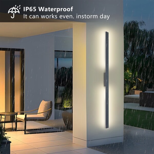 Brilagi LUNA - Aplică LED de exterior pentru perete, 30W, 230V, 4000K, IP65, 150 cm, antracit, CRI 90