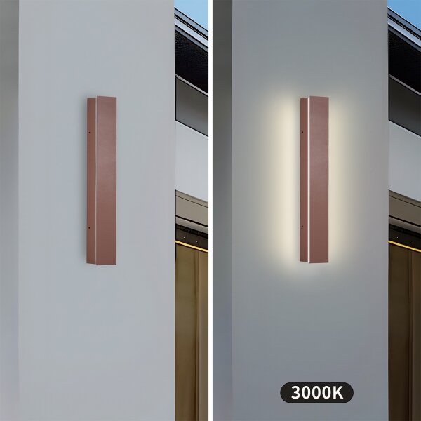 Brilagi - Aplică LED de perete pentru exterior LINEAR, 8W, 230V, 3000K, IP65, 30 cm, maro, CRI 90