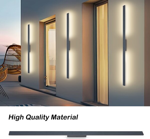 Brilagi LUNA - Aplică LED de exterior pentru perete, 30W, 230V, 4000K, IP65, 150 cm, antracit, CRI 90