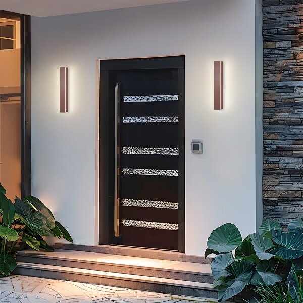Brilagi - Aplică LED de perete pentru exterior LINEAR, 8W, 230V, 3000K, IP65, 30 cm, maro, CRI 90