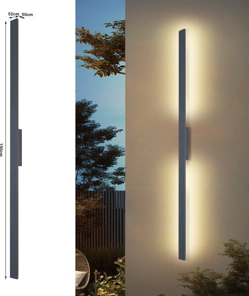 Brilagi LUNA - Aplică LED de exterior pentru perete, 30W, 230V, 4000K, IP65, 150 cm, antracit, CRI 90