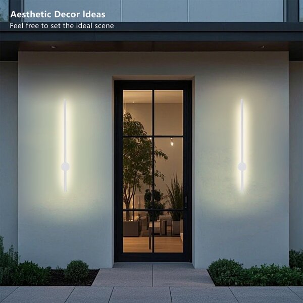 Brilagi AURA Aplică de perete LED pentru exterior, 12W, 230V, 3000K, IP54, 65 cm, alb, CRI 90