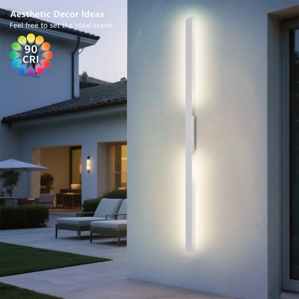 Brilagi - aplică de perete LED pentru exterior LUNA LED/30W/230V 3000K IP65 150 cm albă CRI 90