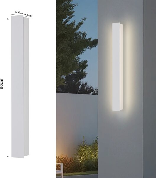 Brilagi - Aplică de perete LED LINEAR, 12W, 230V, 3000K, IP65, 50 cm, alb, CRI 90